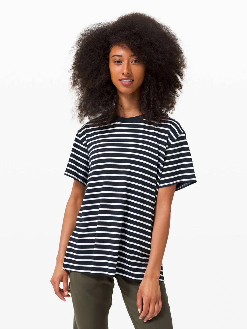 Lululemon All Yours Boyfriend Tee Yachtie Stripe True Navy White